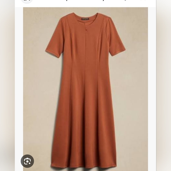 Banana Republic Factory Dresses & Skirts - Banana Republic Factory Seamed Soft Touch Scuba Burnt Orange Midi Dress